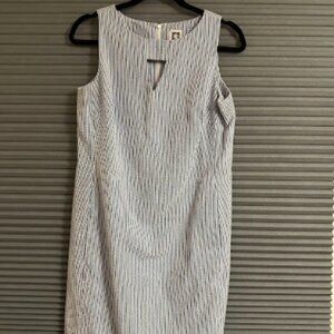 Anne Klein Blue & White Striped Sleeveless Dress – Size 6
